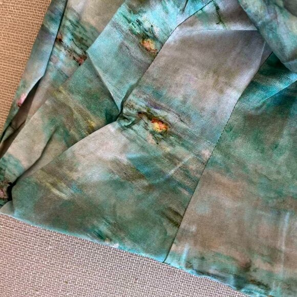 BEST Selkie The Water Lilies Day Midi Dress XSmall Green Cotton Party Cocktail - Picture 9 of 14